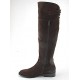 Kniehoher Stiefel mit Reissverschluss und Schnalle aus braunem Wildleder Absatz 2 - Verfügbare Größen:  32