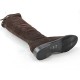 Kniehoher Stiefel mit Reissverschluss und Schnalle aus braunem Wildleder Absatz 2 - Verfügbare Größen:  32