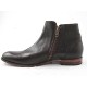 Bottes avec fermetures éclair pour hommes en cuir marron - Pointures disponibles:  50