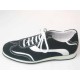 Men's sports shoe with laces in black suede and white leather - Available sizes:  36, 40, 45