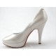 Decolte con plataforma en piel de color crema meataliza con tacon 11 - Tallas disponibles:  43, 44