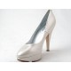 Decolte con plataforma en piel de color crema meataliza con tacon 11 - Tallas disponibles:  43, 44