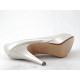 Platform pump in metallized ivory leather with heel 11 - Available sizes:  43, 44