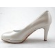 Platform pump in pearly ivory leather heel 8 - Available sizes:  32, 46