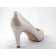 Platform pump in pearly ivory leather heel 8 - Available sizes:  32, 46