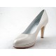 Platform pump in pearly ivory leather heel 8 - Available sizes:  32, 46