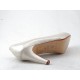 Platform pump in pearly ivory leather heel 8 - Available sizes:  32, 46