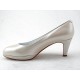 Escarpin avec plateforme en cuir ivoire perlé talon 6 - Pointures disponibles:  32