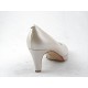 Escarpin avec plateforme en cuir ivoire perlé talon 6 - Pointures disponibles:  32