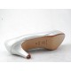 Decolté con plateau in pelle perlata bianca tacco 6 - Misure disponibili: 31
