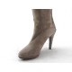 Stivale con plateau e cerniera in camoscio beige tacco 10 - Misure disponibili: 31