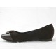 Ballerina con bottone in pelle e camoscio marrone tacco 1 - Misure disponibili: 32