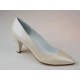 Zapato de salon en piel perlada de color marfil tacon 7 - Tallas disponibles:  46