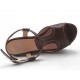 Sandalo zeppa in pelle marrone scuro - Misure disponibili: 42
