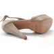 Zapato abierto con cinturon y plataforma en piel color beis - Tallas disponibles:  42