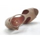 530304-Scarpa aperta con cinturino e plateau in pelle beige