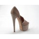 Open toe con plataforma en piel y gamusa color beis - Tallas disponibles:  42