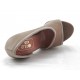 Open toe con plataforma en piel y gamusa color beis - Tallas disponibles:  42
