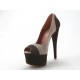 Open toe con plataforma en gamusa color beis y marron - Tallas disponibles:  42