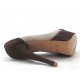 Open Toe mit Plattform aus beige und braunem Sämischleder - Verfügbare Größen:  42