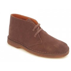 Knöchelhoher sportlicher Herrenschuh mit Schnürsenkeln aus brauem Wildleder - Verfügbare Größen:  36, 40