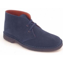 Men's sportive laced ankle shoe in blue suede - Available sizes:  36, 40