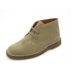 Men's sportive laced ankle shoe in beige suede - Available sizes:  36, 45