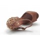 530320-Scarpa aperta con cinturino e plateau in pelle cuoio