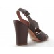sandale en cuir brun foncé talon 9 - Pointures disponibles:  42