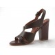 sandale en cuir brun foncé talon 9 - Pointures disponibles:  42