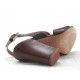 sandale en cuir brun foncé talon 9 - Pointures disponibles:  42