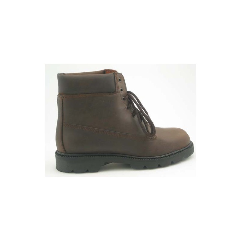 Polacco stringato in pelle marrone -  