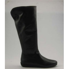 Damenstiefel mit Reißverschluß aus schwarzem Leder Keilabsatz 1 - Verfügbare Größen:  32