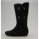 Stiefel mit Reißverschluss und Fransen aus schwarzem Wildleder Keilabsatz 1