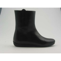 Damenstiefelette mit Reißverschluß aus schwarzem Leder Keilabsatz 1 - Verfügbare Größen:  32