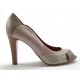 Scarpa aperta in punta da donna in vernice rosa, verde chairo, taupe e beige tacco 9 - Misure disponibili: 42