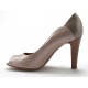 Zapato abierto para mujer en charol rosa, verde claro, beis y gris pardo tacon 9 - Tallas disponibles:  42