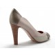 Zapato abierto para mujer en charol rosa, verde claro, beis y gris pardo tacon 9 - Tallas disponibles:  42