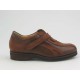 Zapato deportivo para hombres con cierre en velcro en nabuk color cuero y piel marron