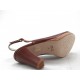 Sandalo comfort decoltè plateau in pelle cuoio -  