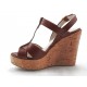 Sandalo zeppa in sughero in pelle cuoio - Misure disponibili: 42
