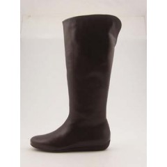 Damenstiefel mit Reißverschluß aus braunem Leder Keilabsatz 1 - Verfügbare Größen:  31, 32