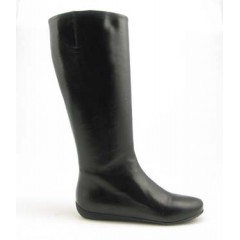 Damenstiefel mit Reißverschluß aus schwarzem Leder Keilabsatz 1 - Verfügbare Größen:  31, 32