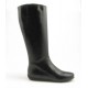 Stivale da donna con cerniera in pelle nera zeppa 1