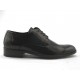 Chaussure derby à lacets pour hommes en cuir lisse noir - Pointures disponibles:  51, 52