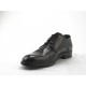 Men's derby shoe in black smooth leather with laces  - Available sizes:  51, 52