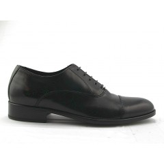 Oxfordschuh mit Schnürsenkel und Kappe für Herren aus schwarzem Leder - Verfügbare Größen:  51, 52