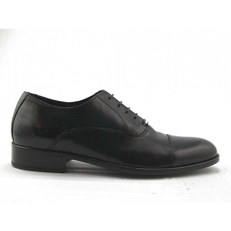 Oxfordschuh mit Schnürsenkel und Kappe für Herren aus schwarzem Leder - Verfügbare Größen:  51, 52
