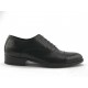 Oxfordschuh mit Schnürsenkel und Kappe für Herren aus schwarzem Leder