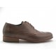 Men's derby shoe with laces and wingtip decorations in taupe leather